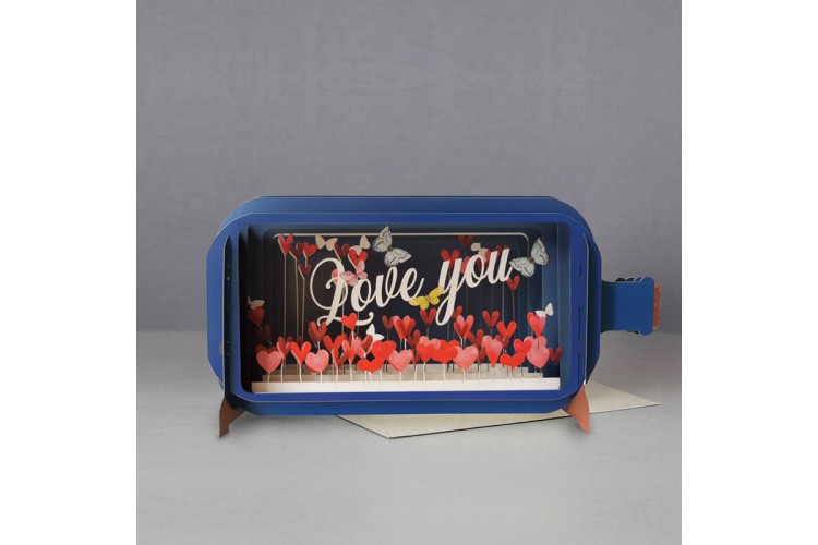 Message in a Bottle Love You Pop Up  Greeting Card