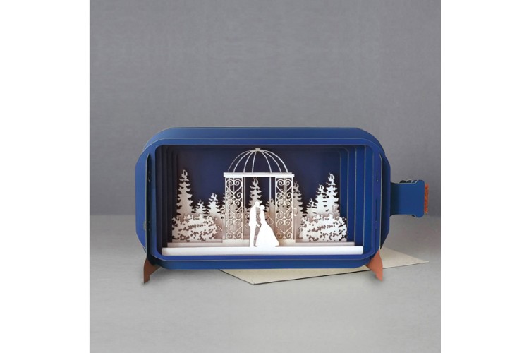 Message in a Bottle Mr + Mrs Pop Up Greeting Card