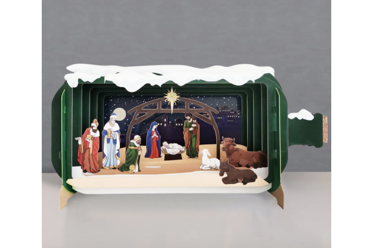 Message in a Bottle Nativity Pop Up Greeting Card