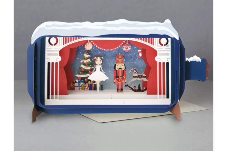 Message in a Bottle Nutcracker Pop Up Greeting Card