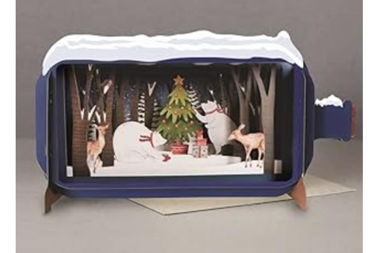 Message in a Bottle Polar Bear Pop Up Greeting Card