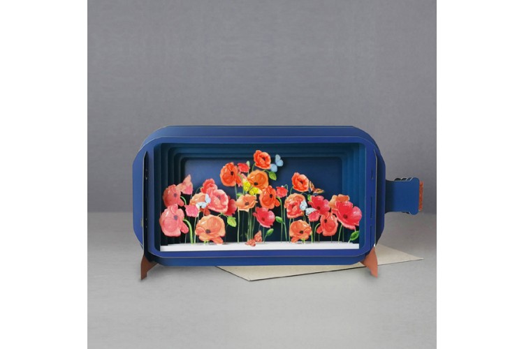 Message in a Bottle Poppy Pop Up Greeting Card