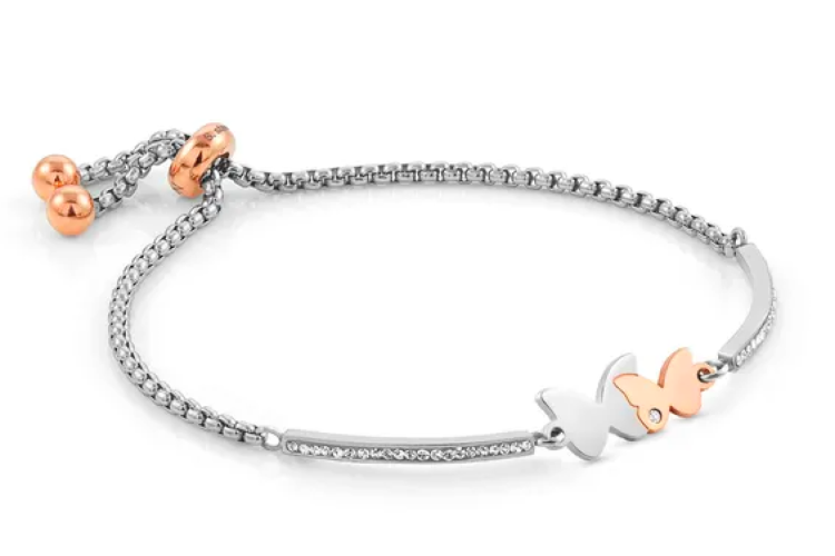 Milleluci Rose Gold and Silver Butterfly Bracelet