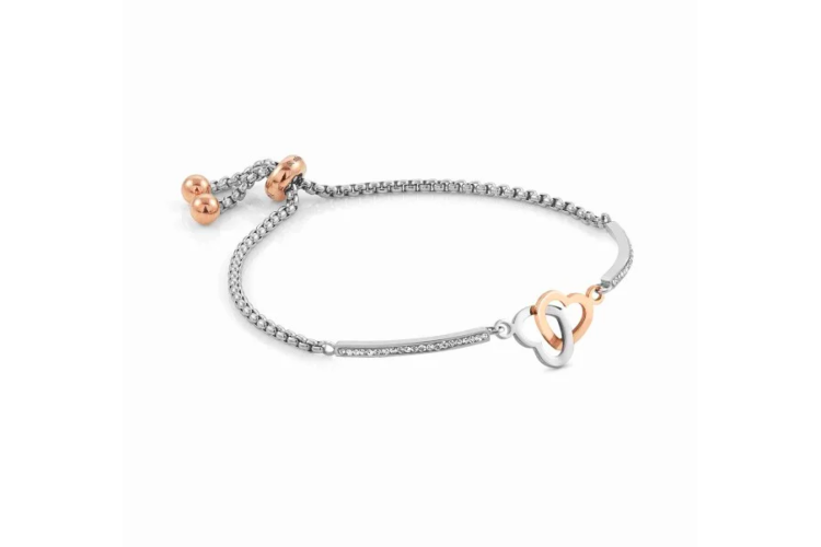 Milleluci Rose Gold Double Hearts Bracelet