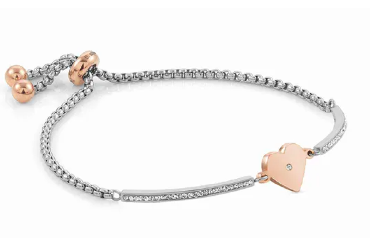 Milleluci Rose Gold Heart and Sliver Bracelet