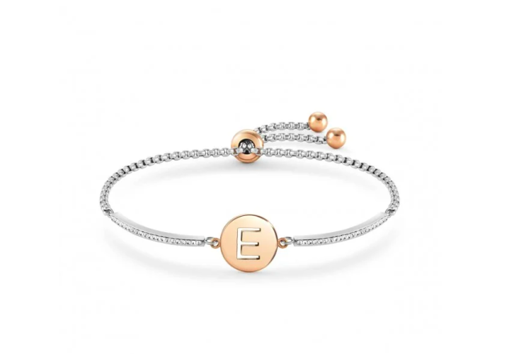 Milleluci Rose Gold Letter E Bracelet
