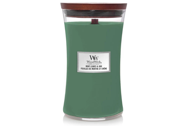 Mint Leaves & Oak Large Hourglass Candle