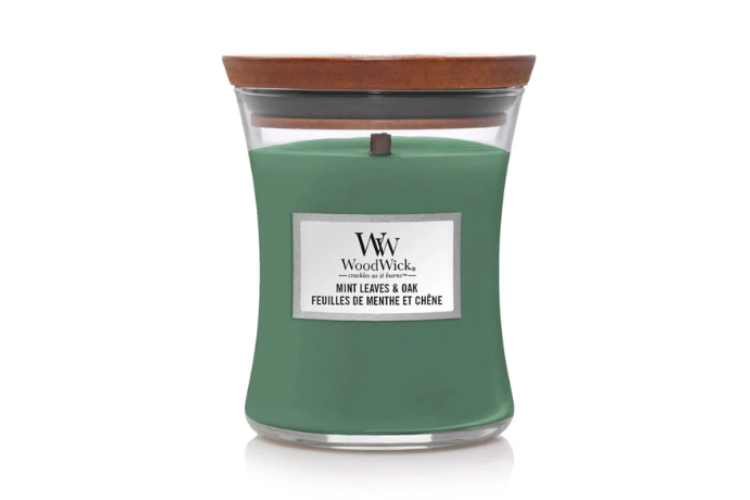 Mint Leaves & Oak Medium Hourglass Candle