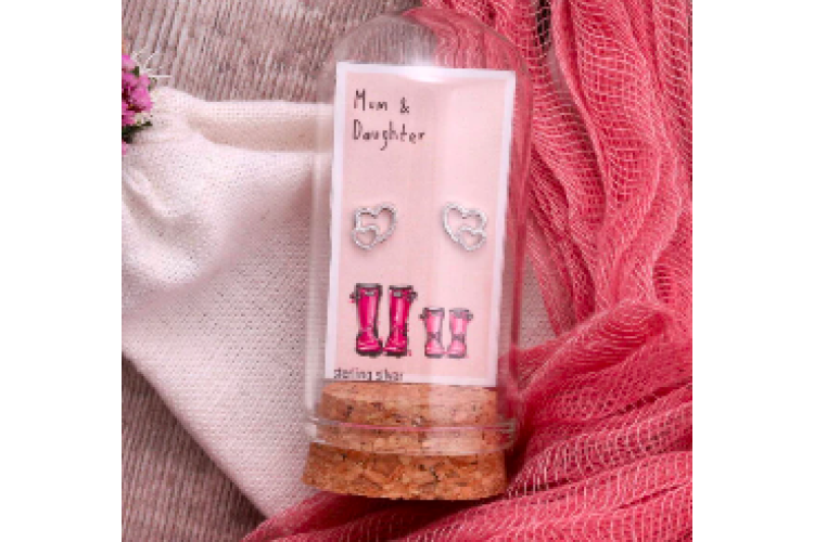 Mum & Daughter Silver Earrings