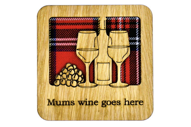 Mum's Wine Goes Here Square Coaster