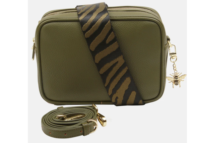 Olive Soho Dual Compartment Camera Crossbody Bag