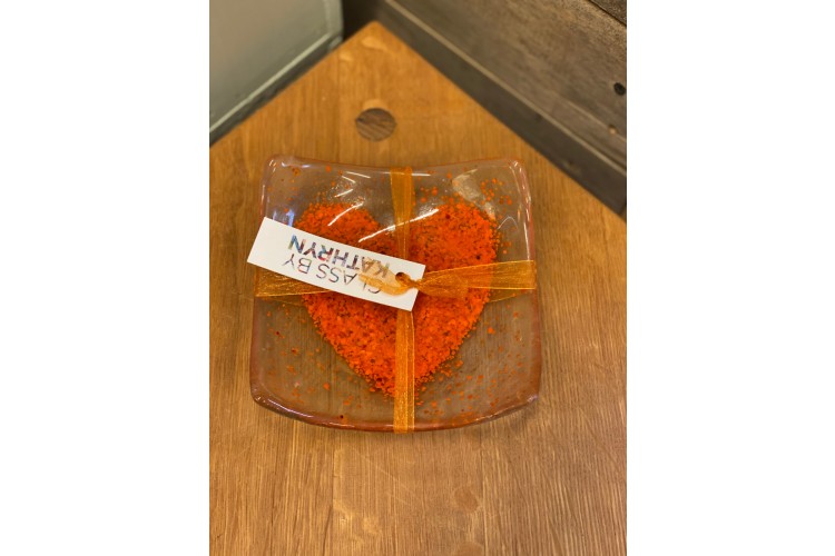 Orange Heart Large Dish
