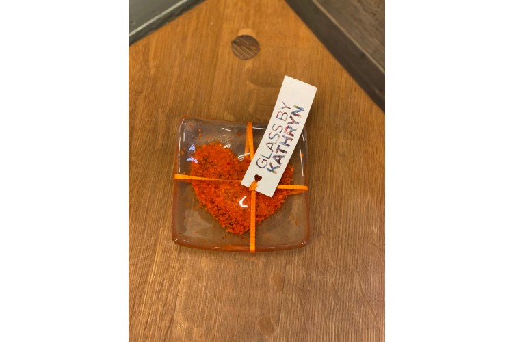 Orange Heart Small Dish