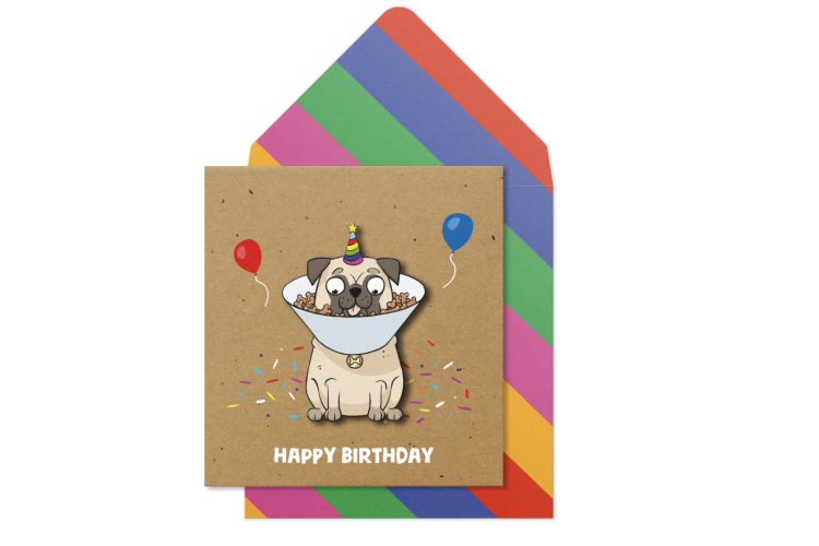 Party Pug Birthday Card