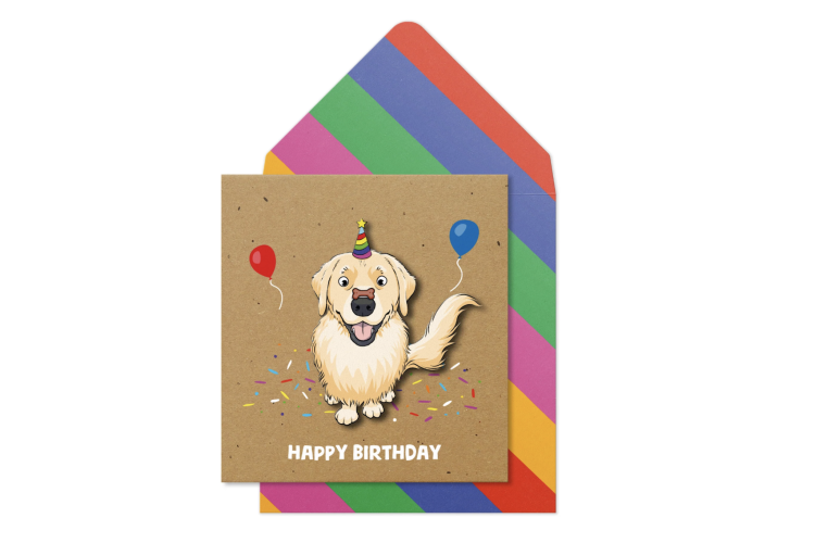 Party Retriever Birthday Card