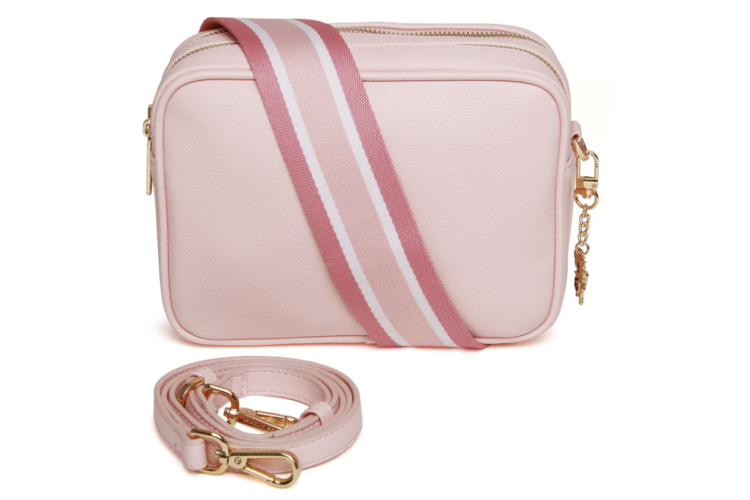 Pastel Pink Soho Dual Compartment Camera Crossbody Bag