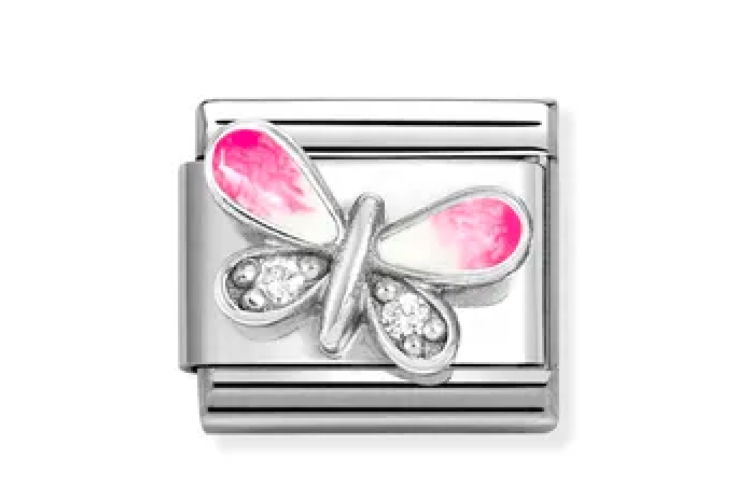 Pink Butterfly with CZ Link 