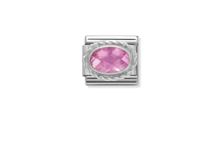 Pink Faceted Oval Link