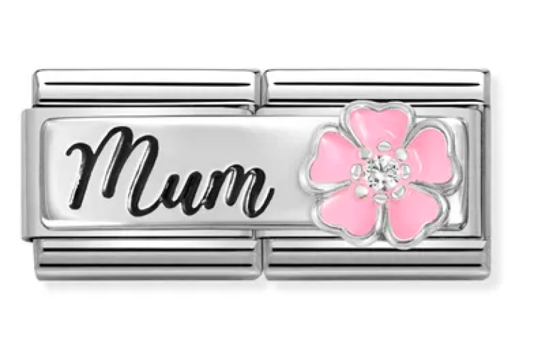 Pink Flower Mum Double Link