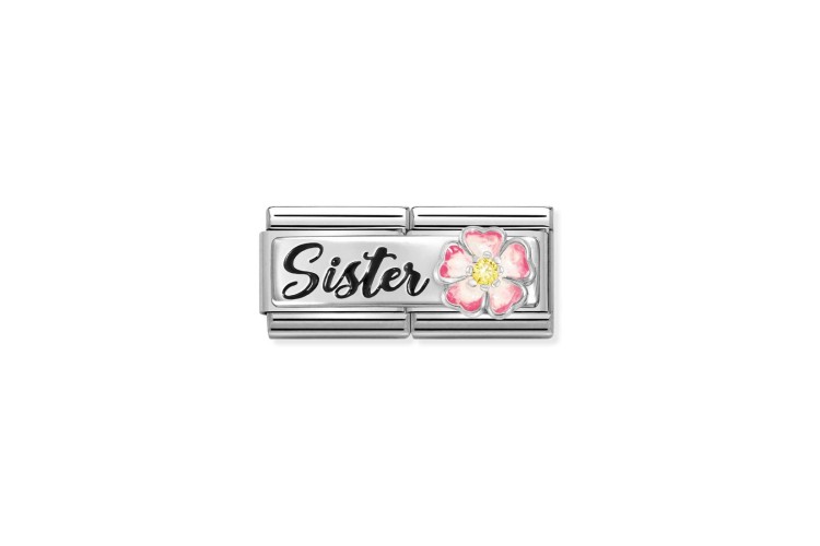 Pink Flower Sister Double Link