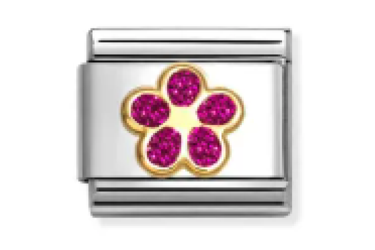 Pink Glitter Flower Link