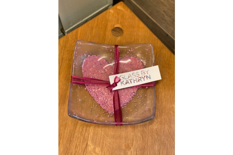 Pink Heart Large Dish