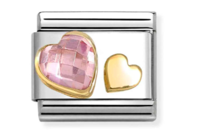 Pink Stone with Heart Link 