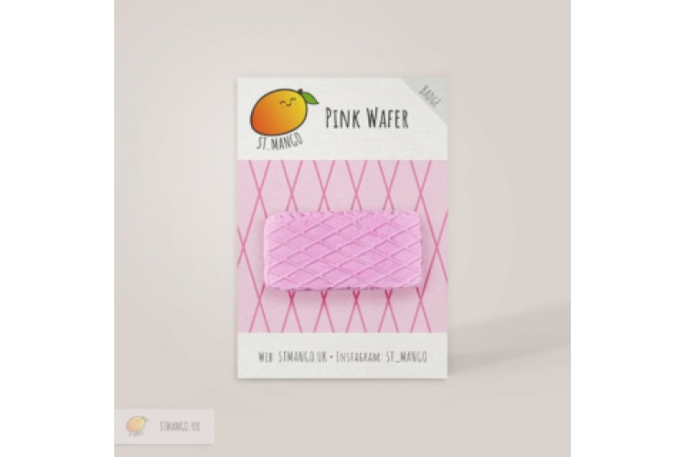 Pink Wafer Biscuit Badge