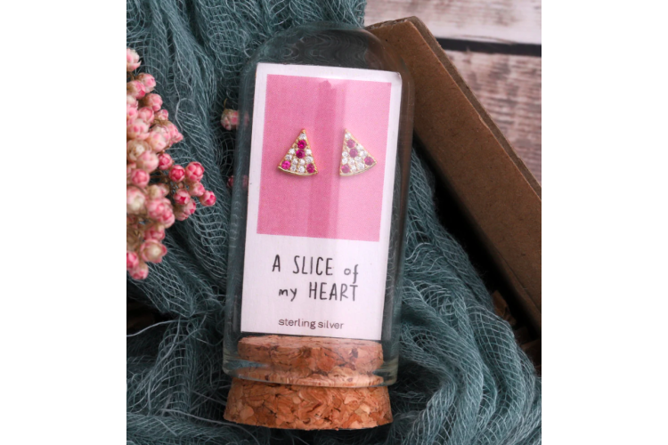 Pizza Slice Crystal Earrings
