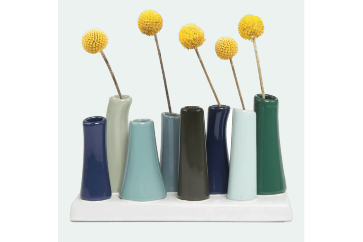 Pooley 8 Tube Vase - Forest