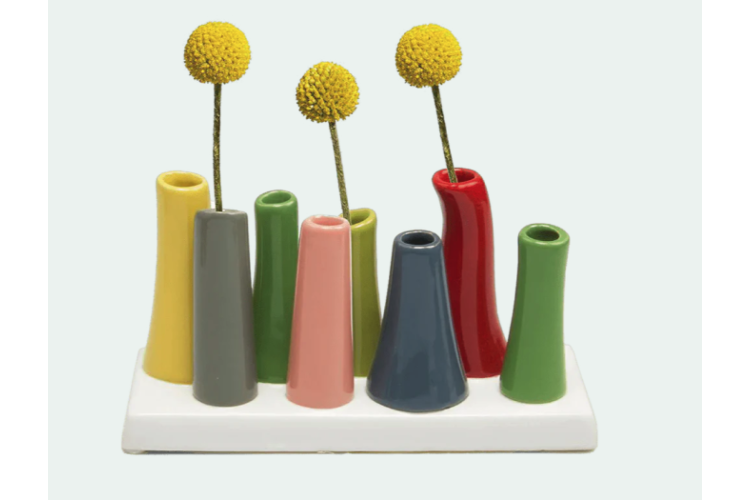 Pooley 8 Tube Vase - Macaw