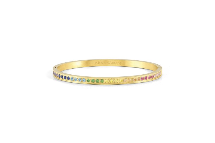 Pretty Bangles Gold Mixed Cubic Zirconia Large 