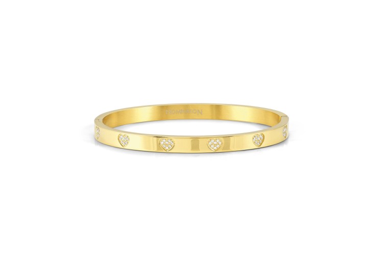 Pretty Bangles Gold Pave Heart Large 
