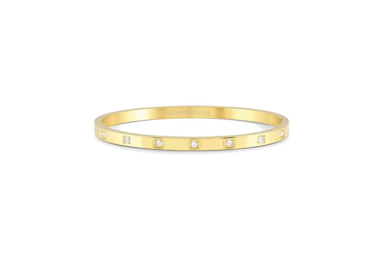 Pretty Bangles Gold Square Cubic Zirconia Large 