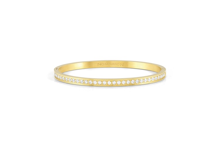 Pretty Bangles Gold White Cubic Zirconia Large 