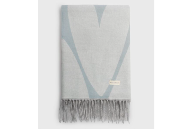 Printed Blanket Scarf - Oversized Heart