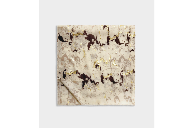 Printed foil scarf - taupe