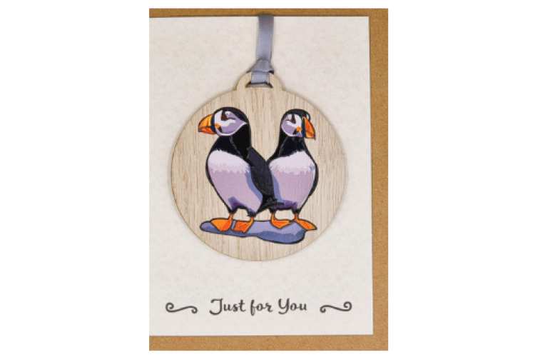 Puffins Card with Gift