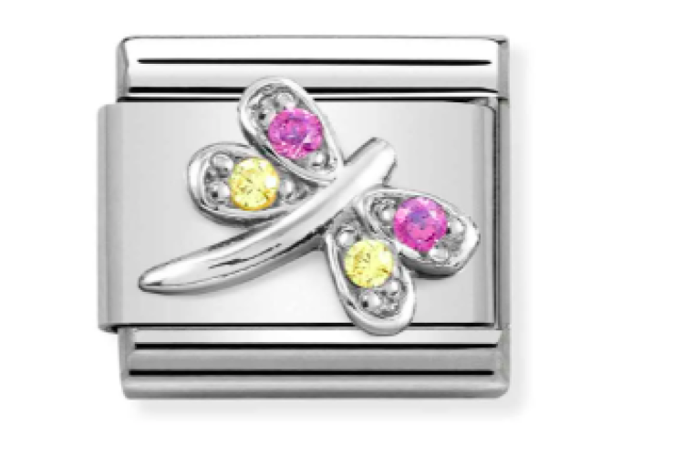 Purple and Yellow Dragonfly with CZ Link 