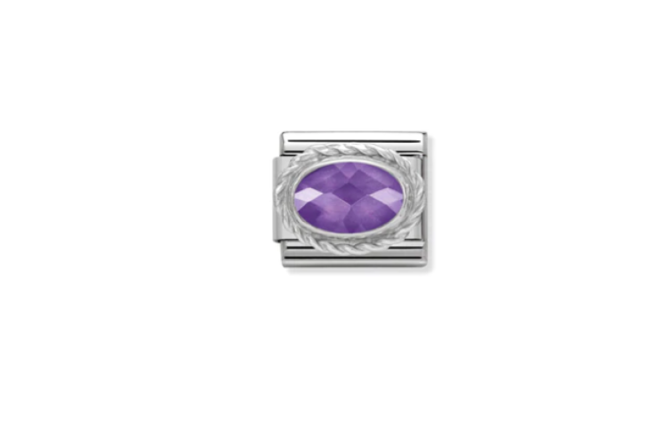 Purple Faceted Oval Link