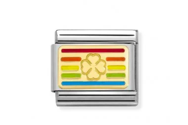 Rainbow FOUR-LEAF CLOVER flag Link