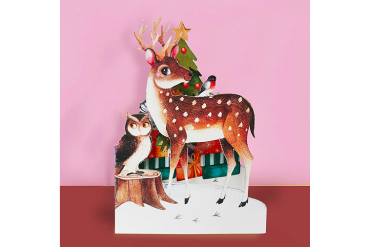 Reindeer Paper Cut Greeting Card