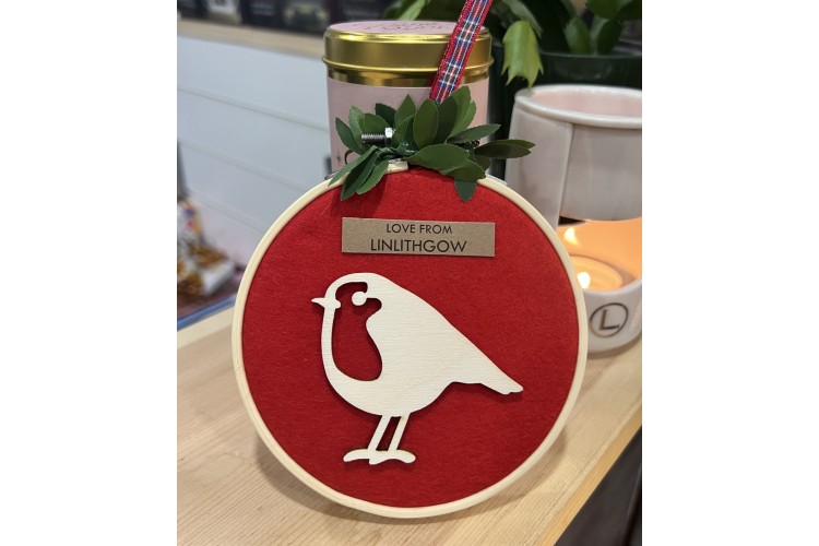 Red Felt Hanging Robin