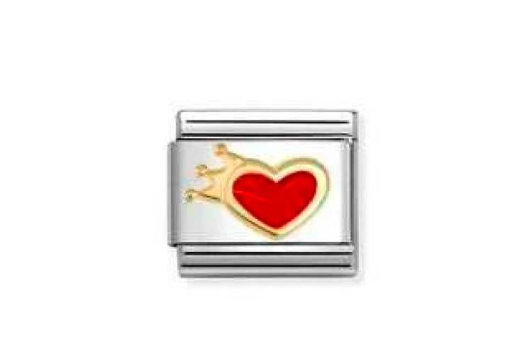 Red Heart with Crown Link 