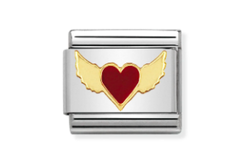 Red heart with wings 