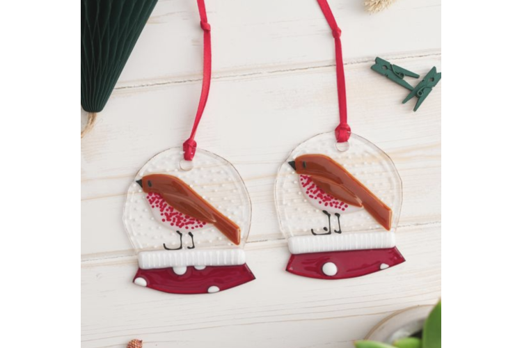 Robin Snow Globe Hanging