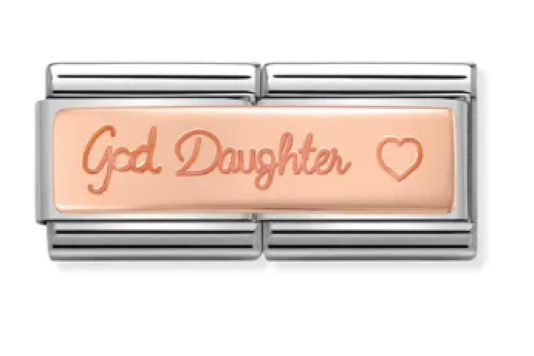Rose Gold Back Goddaughter Double Link