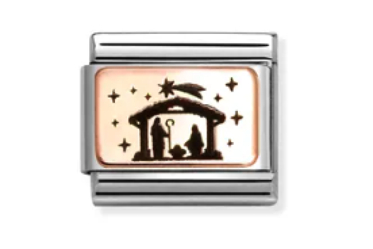 Rose Gold Back with Nativity Link