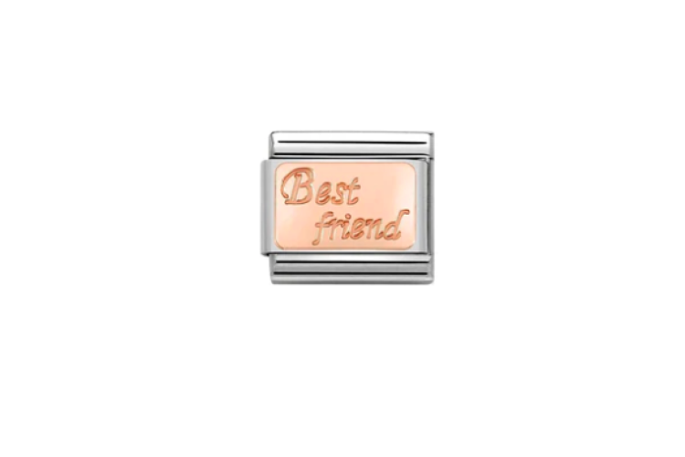 Rose Gold Best Friend Engraved Link