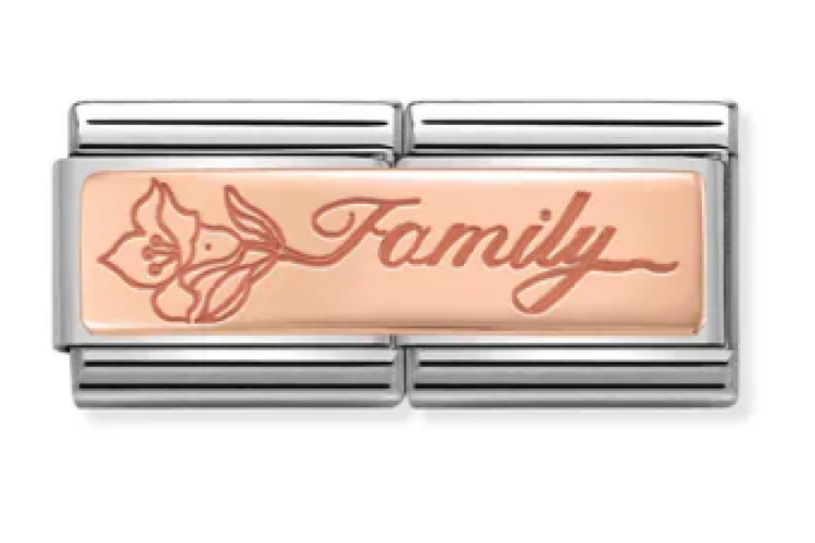 Rose Gold Family with Flower Double Link